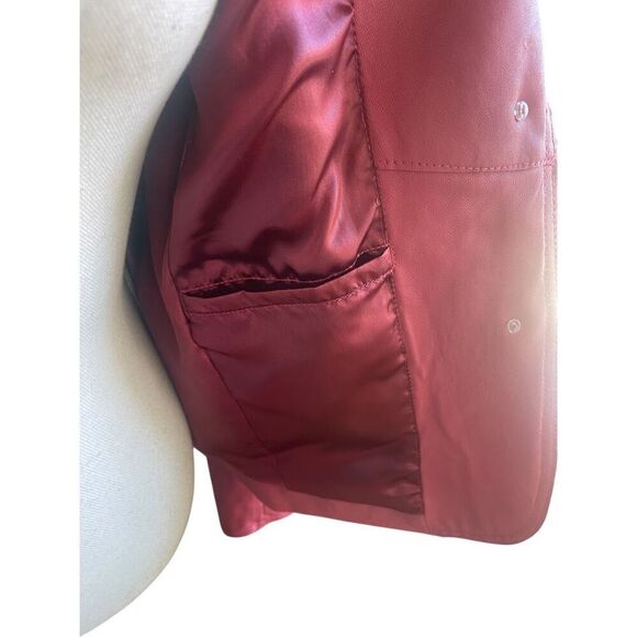 Vintage Pamela McCoy Collections Leather Fuchsia Blazer Jacket S - Picture 6 of 9